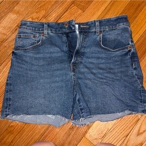 H&M Distressed Blue Denim Shorts